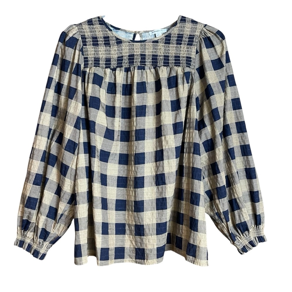 Summersalt the perfect smock top plaid popover XL